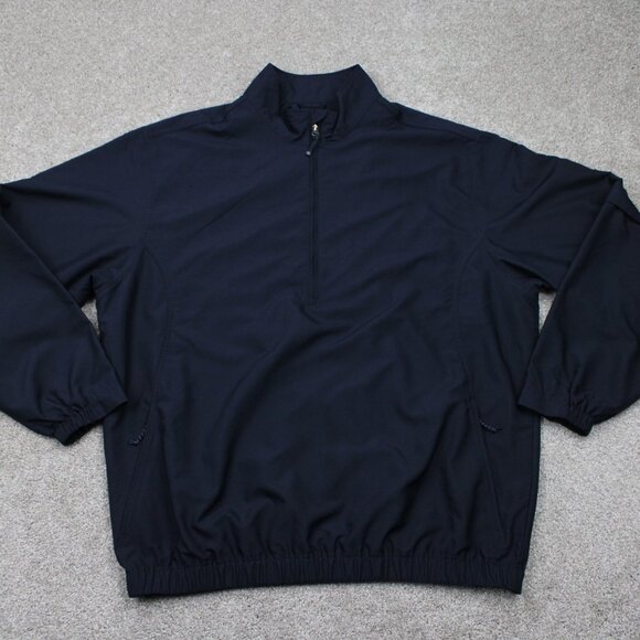 Cutter & Buck CB Windtec Golf Jacket Mens XLT Blue 1/4 Zip Pullover Zip Sleeve - Picture 1 of 16
